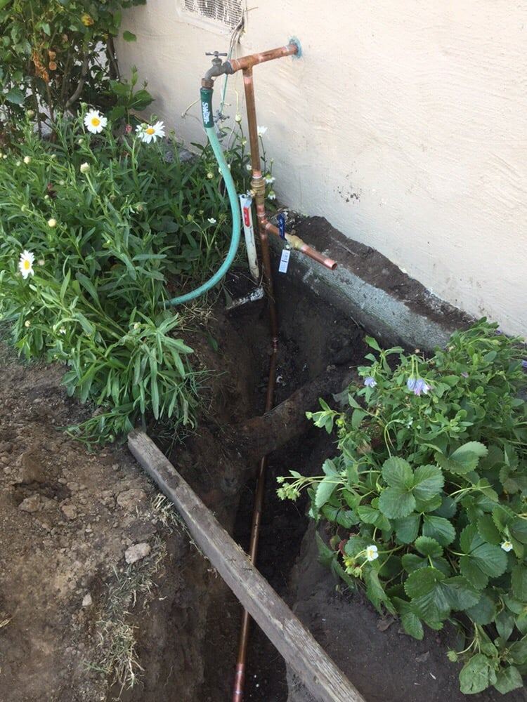 New copper water line and exterior hose bib installation